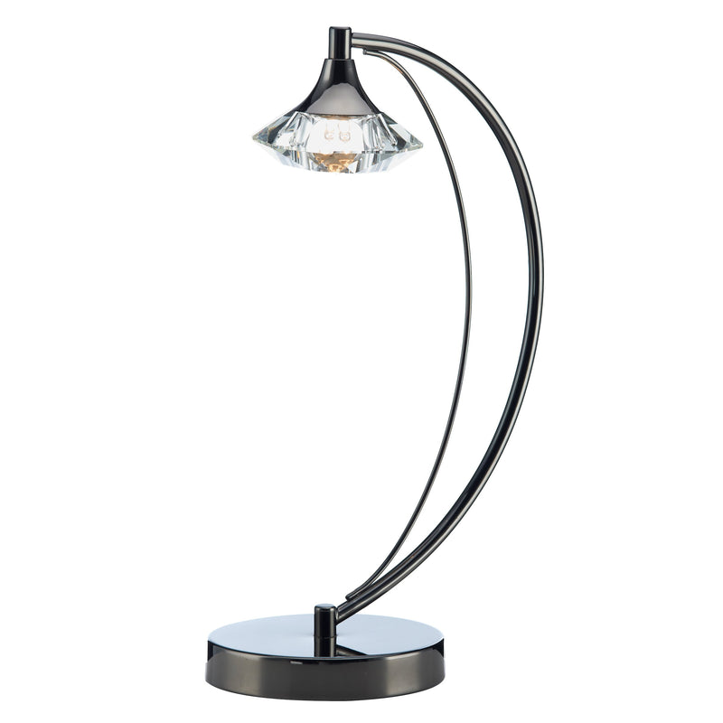 Load image into Gallery viewer, Dar Lighting LUT4167 Luther 1 Light Table Lamp Black Chrome Crystal - 20514
