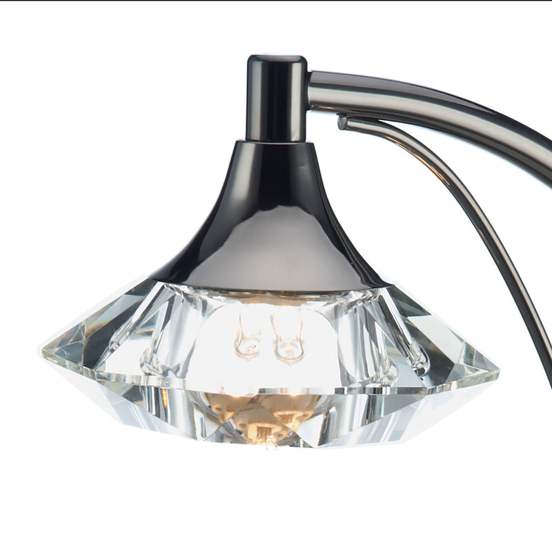 Load image into Gallery viewer, Dar Lighting LUT4167 Luther 1 Light Table Lamp Black Chrome Crystal - 20514
