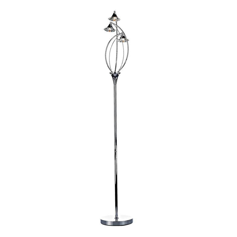 Load image into Gallery viewer, Dar Lighting LUT4950 Luther 3 Light Floor Lamp Polished Chrome Crystal - 17321
