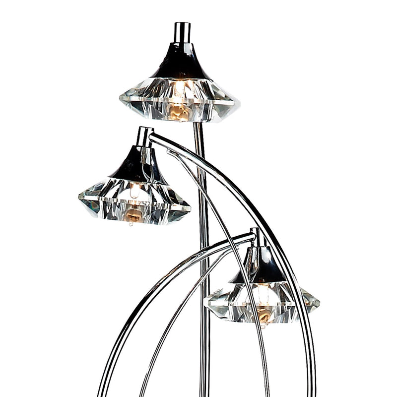 Load image into Gallery viewer, Dar Lighting LUT4950 Luther 3 Light Floor Lamp Polished Chrome Crystal - 17321
