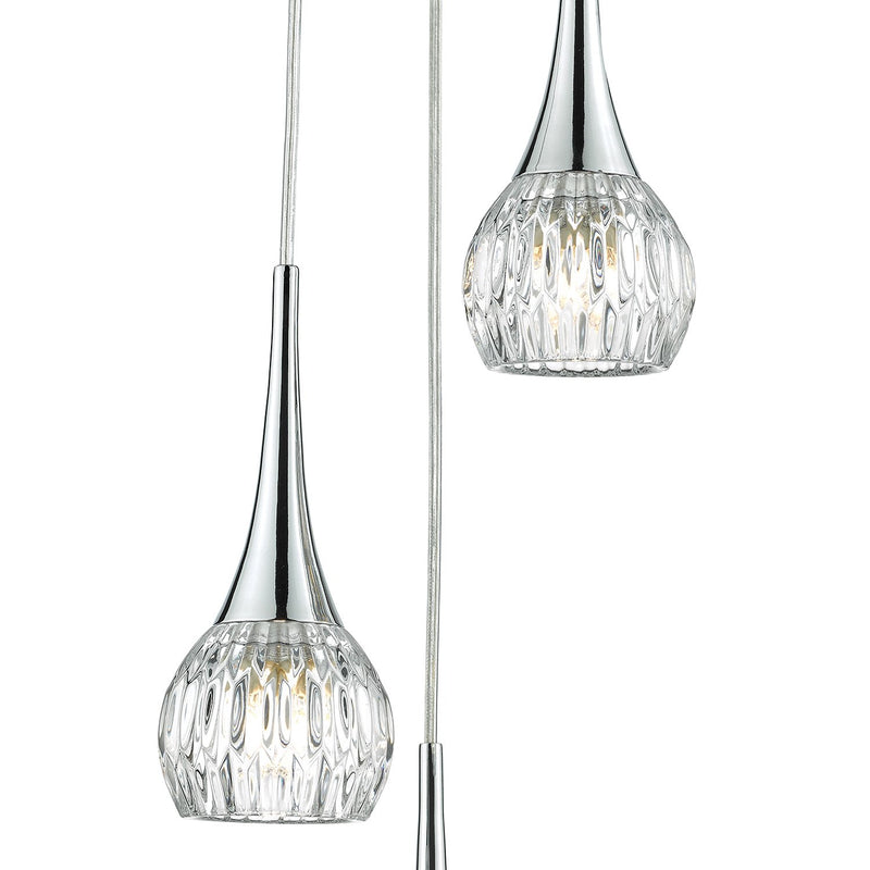 Load image into Gallery viewer, Dar Lighting LYA0350 Lyall 3 Light Spiral Polished Chrome &amp; Decorative Glass - 20690
