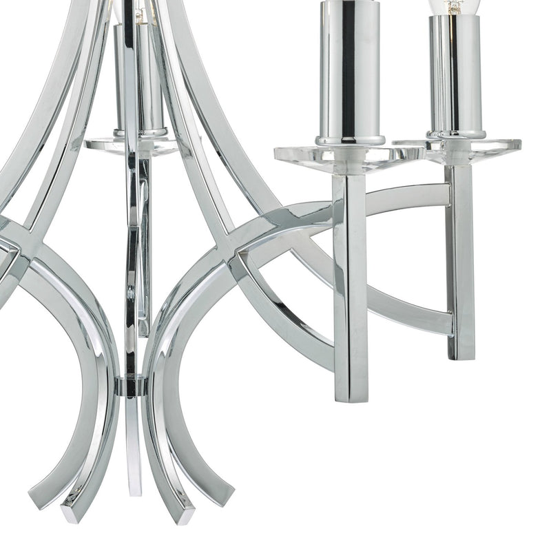 Load image into Gallery viewer, Dar Lighting LYO0550 Lyon 5lt Pendant Polished Chrome &amp; Crystal - 23203

