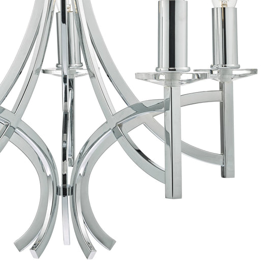 Dar Lighting LYO0550 Lyon 5lt Pendant Polished Chrome & Crystal - 23203