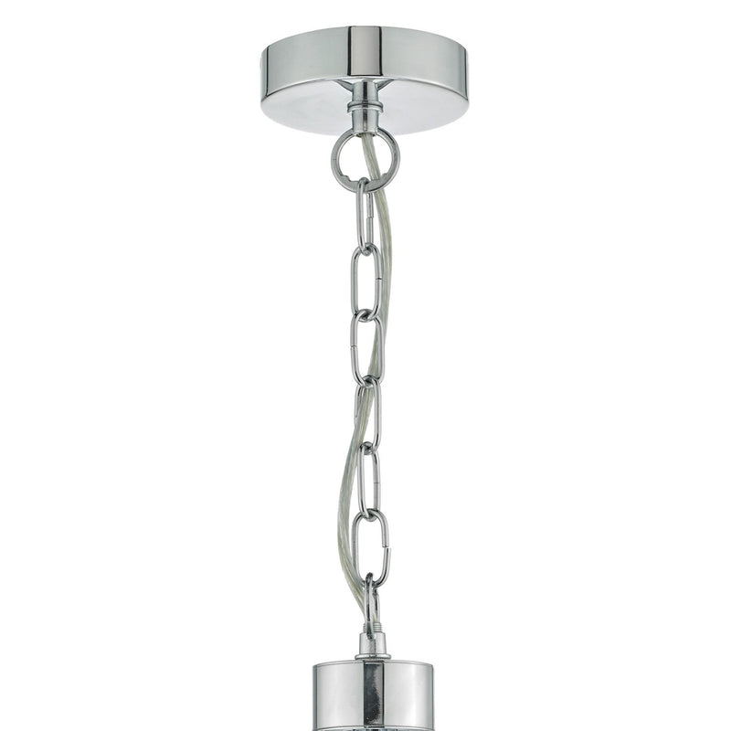 Load image into Gallery viewer, Dar Lighting LYO0550 Lyon 5lt Pendant Polished Chrome &amp; Crystal - 23203
