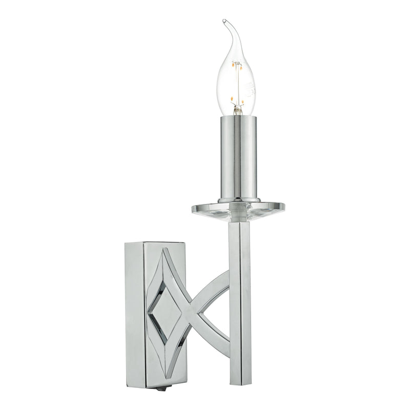 Load image into Gallery viewer, Dar Lighting LYO0750 Lyon 1lt Wall Light Polished Chrome &amp; Crystal - 35233
