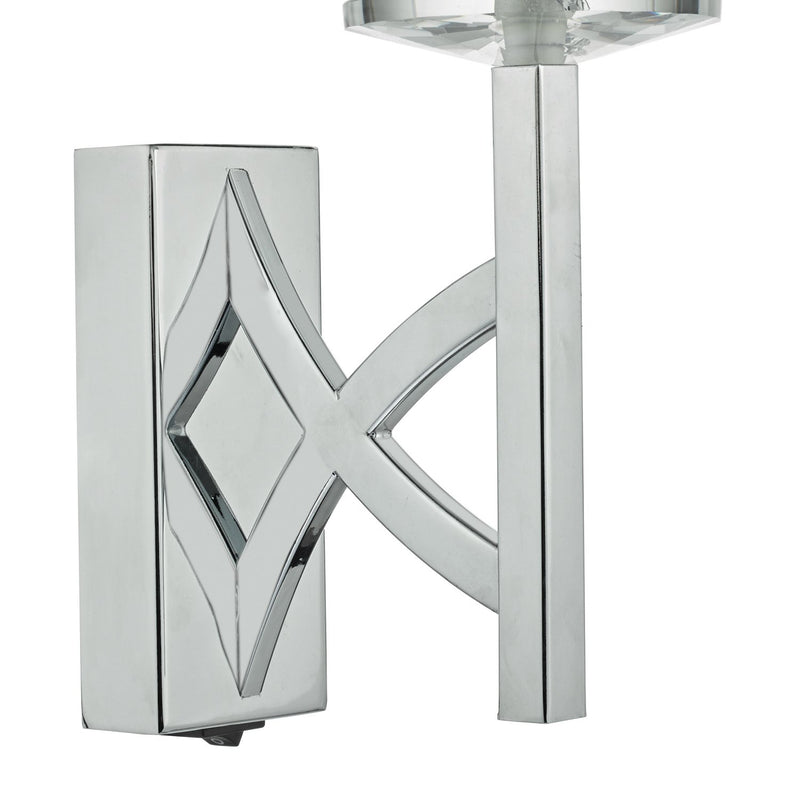 Load image into Gallery viewer, Dar Lighting LYO0750 Lyon 1lt Wall Light Polished Chrome &amp; Crystal - 35233
