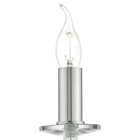 Dar Lighting LYO0750 Lyon 1lt Wall Light Polished Chrome & Crystal - 35233