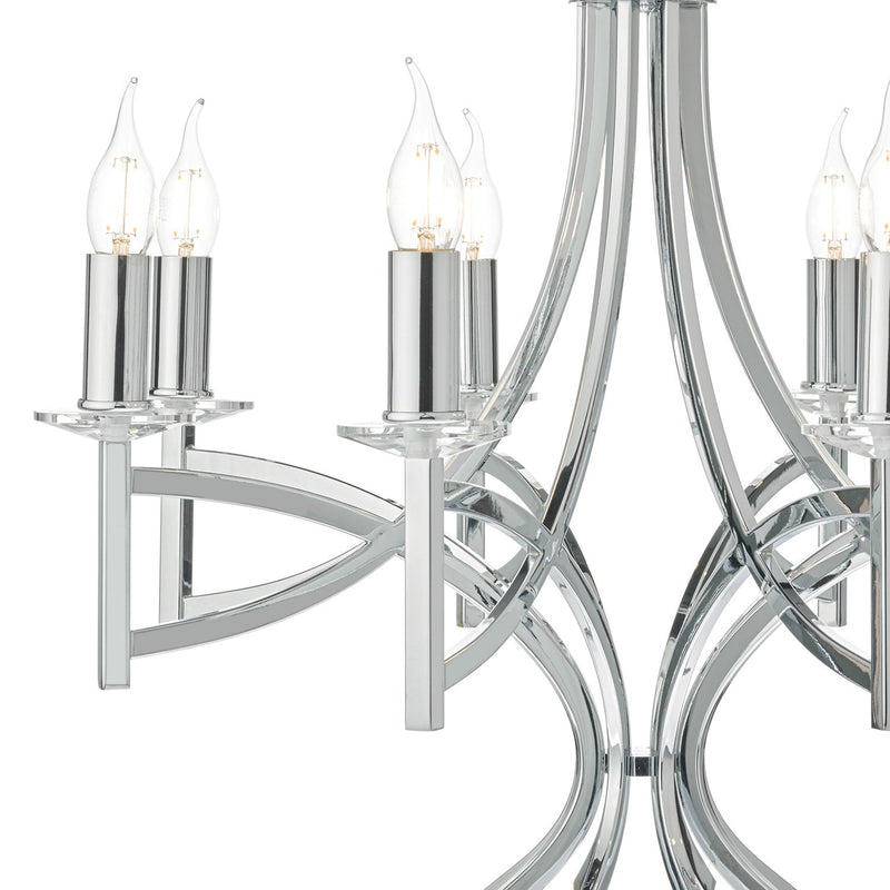 Load image into Gallery viewer, Dar Lighting LYO0850 Lyon 8lt Pendant Polished Chrome &amp; Crystal - 35234
