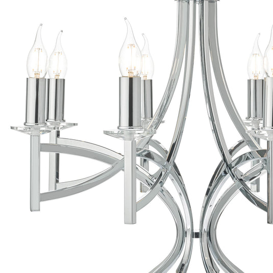 Dar Lighting LYO0850 Lyon 8lt Pendant Polished Chrome & Crystal - 35234