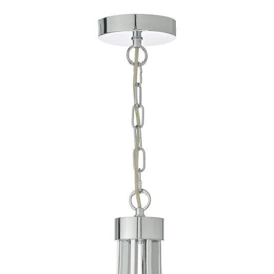 Dar Lighting LYO0850 Lyon 8lt Pendant Polished Chrome & Crystal - 35234