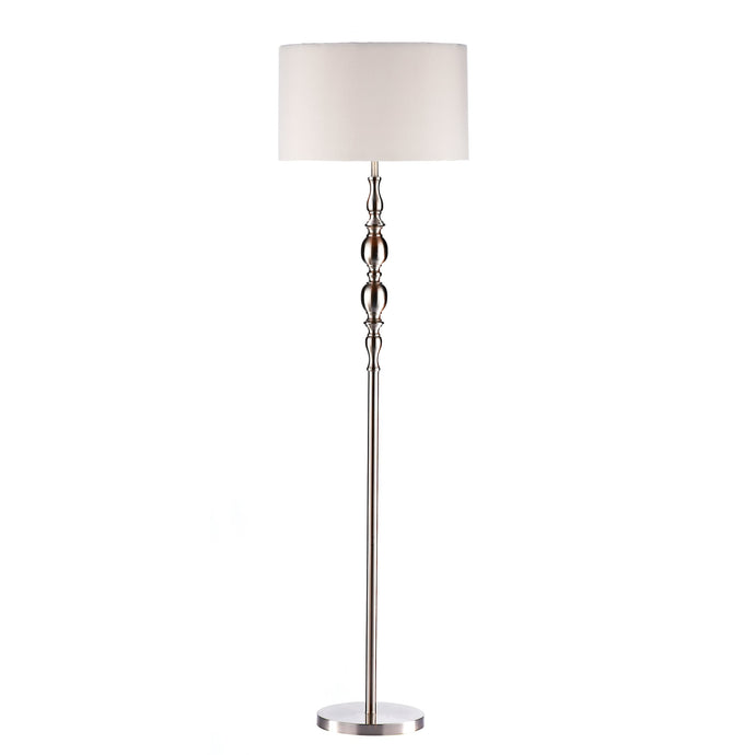 Dar Lighting MAD4946 Madrid Floor Lamp Satin Chrome C/W Shade - 16405