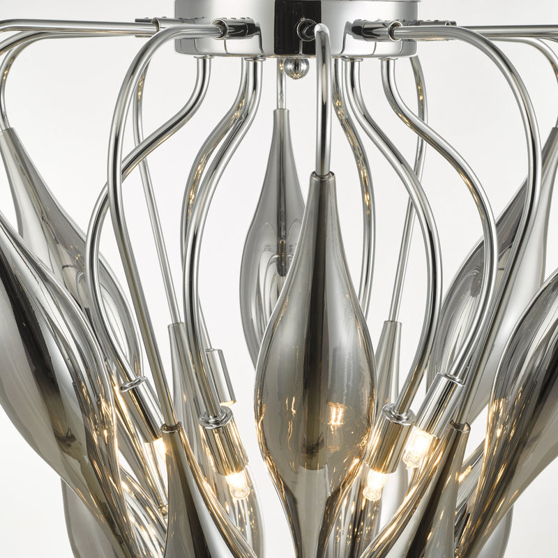Load image into Gallery viewer, Dar Lighting MAG0610 Magedelena 6lt Pendant Smoked &amp; Polished Chrome - 37154

