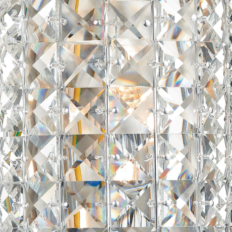 Load image into Gallery viewer, Dar Lighting MAT0950 Matrix 2 Light Wall Bracket Polished Chrome and Clear Faceted Crystal - 16809
