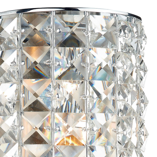 Dar Lighting MAT0950 Matrix 2 Light Wall Bracket Polished Chrome and Clear Faceted Crystal - 16809