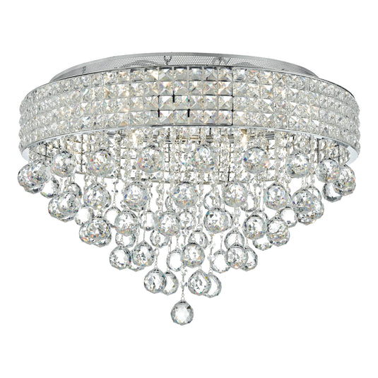 Dar Lighting MAT1350 Matrix 9lt Flush Polished Chrome & Crystal - 35238