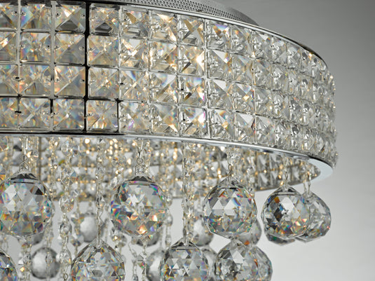 Dar Lighting MAT1350 Matrix 9lt Flush Polished Chrome & Crystal - 35238