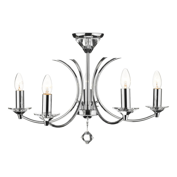 Dar Lighting MED0550 Medusa 5 Light Dual Mount Pendant K9 Crystal Polished Chrome - 14917