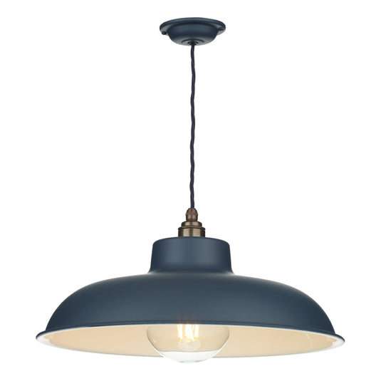 David Hunt Lighting MET0123 METRO Single pendant in smoke blue DHL