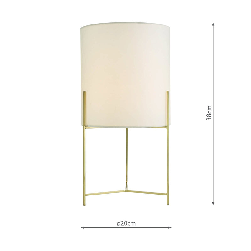 Load image into Gallery viewer, Dar Lighting MIC4135 Michaela Table Lamp Satin Gold Cw Shd - 35246
