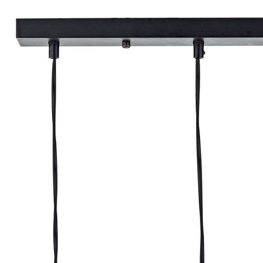 Dar Lighting MID0322 Midi 3 Light Bar Pendant Black & Bright Copper Detail - 20039