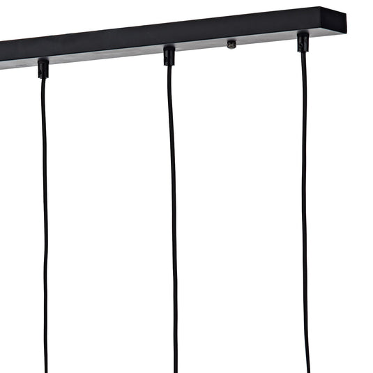 Dar Lighting MID0522 Midi Cage 5 Light Bar Pendant Matt Black Bright & Copper - 22268