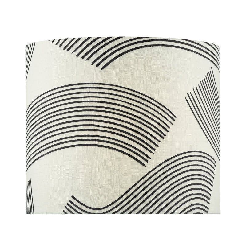 Load image into Gallery viewer, Dar Lighting MIH1333 Miho Cream and Black Patterned Linen Cylinder Shade 34cm - 36974
