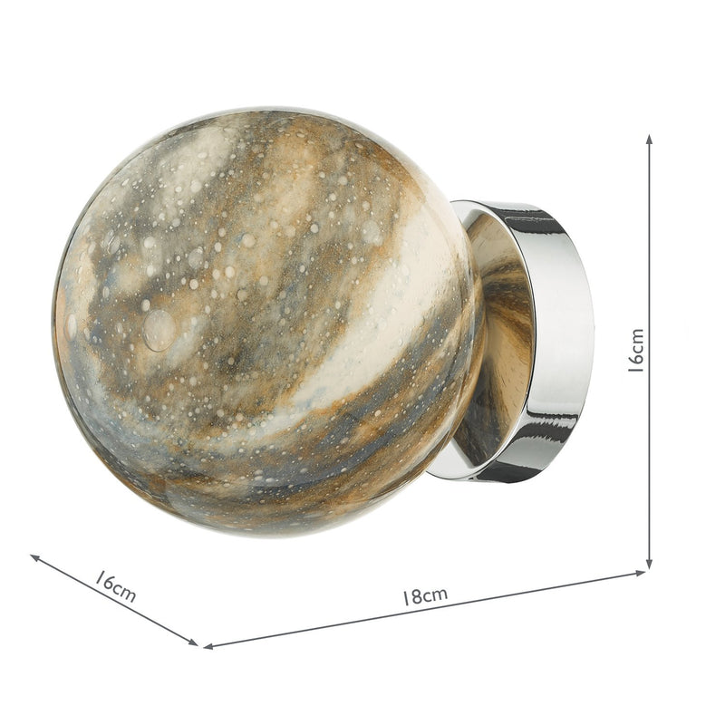 Load image into Gallery viewer, Dar Lighting MIK0750 Mikara Wall Light Polished Chrome Glass - 35249
