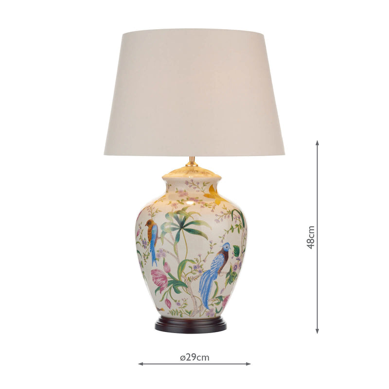 Load image into Gallery viewer, Dar Lighting MIM4202 Mimosa Table Lamp White/ Floral/ Bird Base Only - 17965
