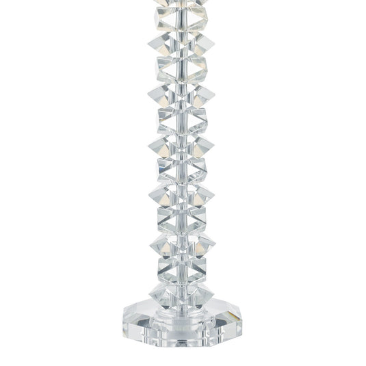 Dar Lighting MIN4208 Mina Table Lamp Polished Chrome & Crystal C/W Cream Cotton Shade - 23176