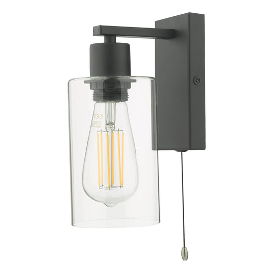 Dar Lighting MIU0722 Miu Wall Light Matt Black Glass - 26967