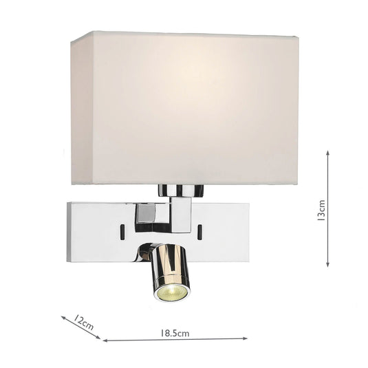Dar Lighting MOD7150L Modena Wall Light With LED In Polished Chrome (Bracket Only) - 35255