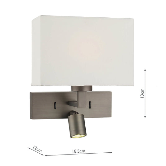 Dar Lighting MOD7163L Modena Wall Light With LED In Bronze (Bracket Only) - 23734