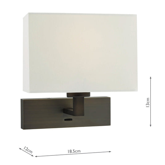 Dar Lighting MOD7163 Modena Wall Light Bronze (Bracket Only) - 23735