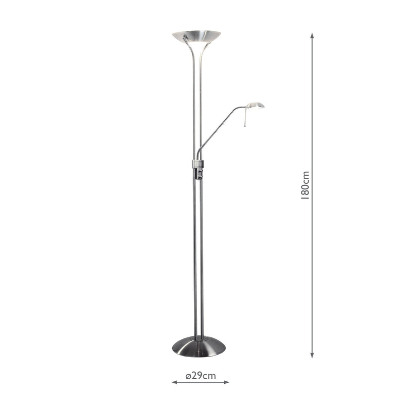 Load image into Gallery viewer, Dar Lighting MON4946 Montana Floor Lamp Satin Chrome - 15443
