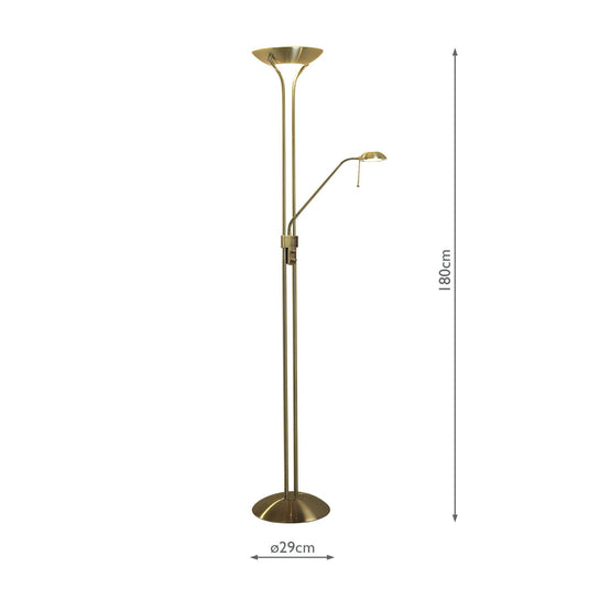 Dar Lighting MON4975 Montana Floor Lamp Antique Brass - 15444