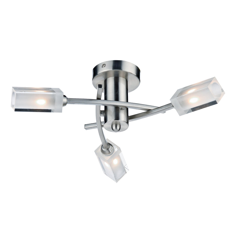 Load image into Gallery viewer, Dar Lighting MOR0346 Morgan 3 Light Semi Flush Satin Chrome - 17016
