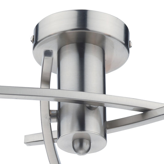 Dar Lighting MOR0346 Morgan 3 Light Semi Flush Satin Chrome - 17016