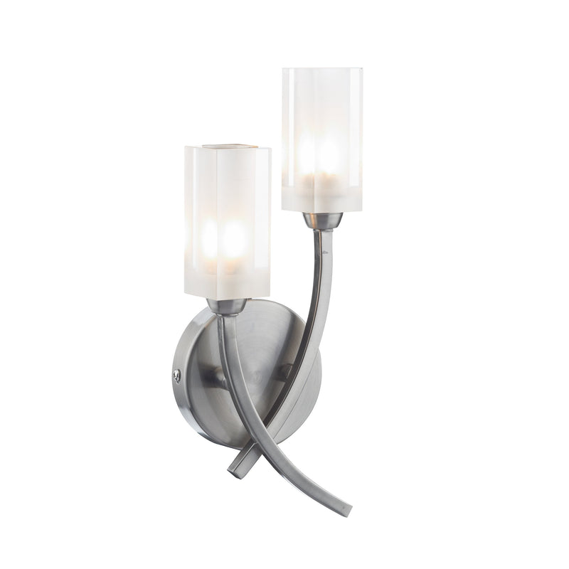 Load image into Gallery viewer, Dar Lighting MOR0946 Morgan Double Wall Bracket Satin Chrome - 17024
