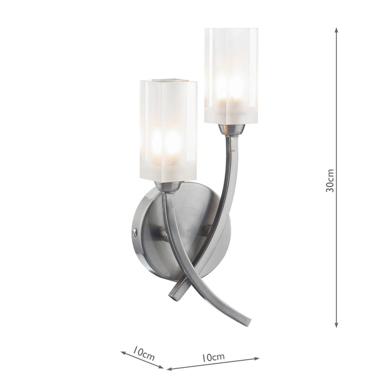 Load image into Gallery viewer, Dar Lighting MOR0946 Morgan Double Wall Bracket Satin Chrome - 17024
