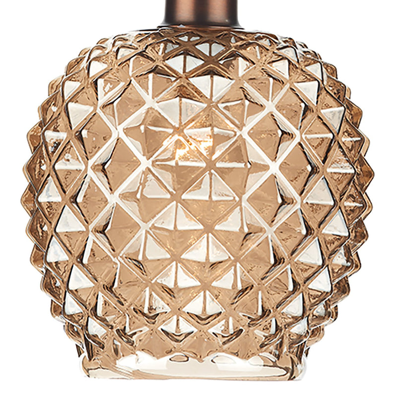 Load image into Gallery viewer, Dar Lighting MOS6535 Mosaic Easy Fit Pendant Shade Antique Gold Pineapple Glass - 23236
