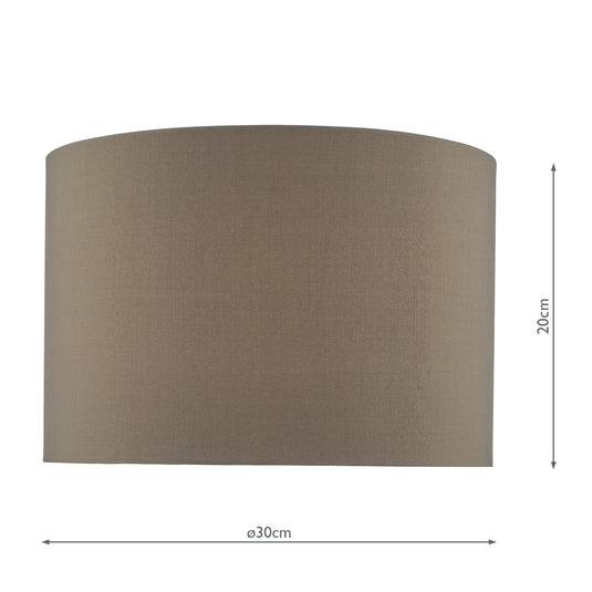 Dar Lighting MUB1339 Mubina Grey Faux Silk Drum Shade 30cm - 36977