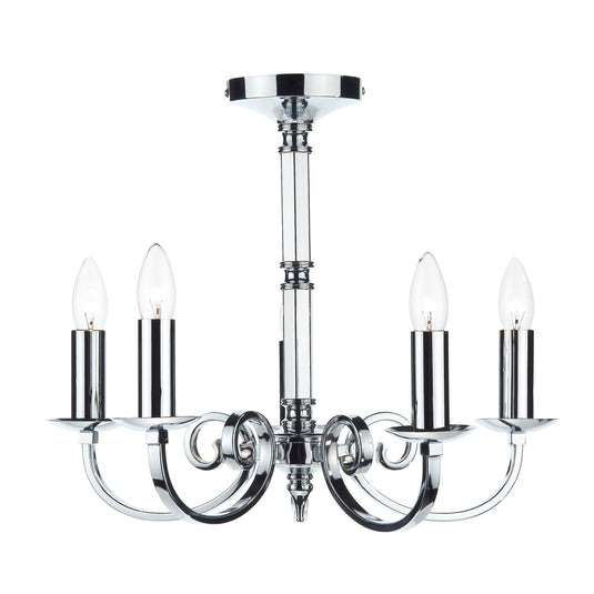 Dar Lighting MUR0550 Murray 5 Light Dual Mount Pendant Polished Chrome - 20282