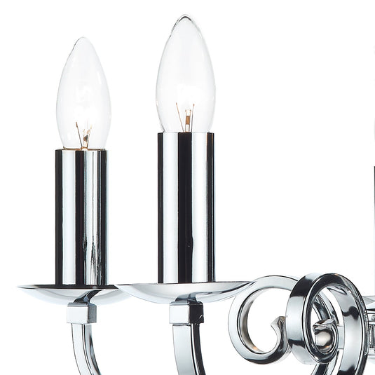 Dar Lighting MUR0550 Murray 5 Light Dual Mount Pendant Polished Chrome - 20282