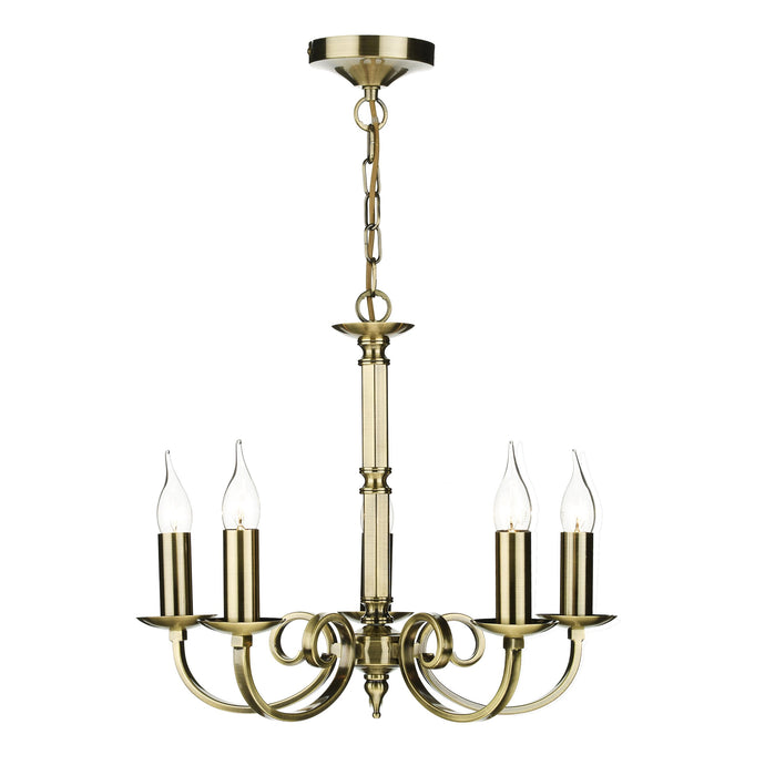 Dar Lighting MUR0575 Murray 5 Light Dual Mount Pendant Antique Brass - 21812