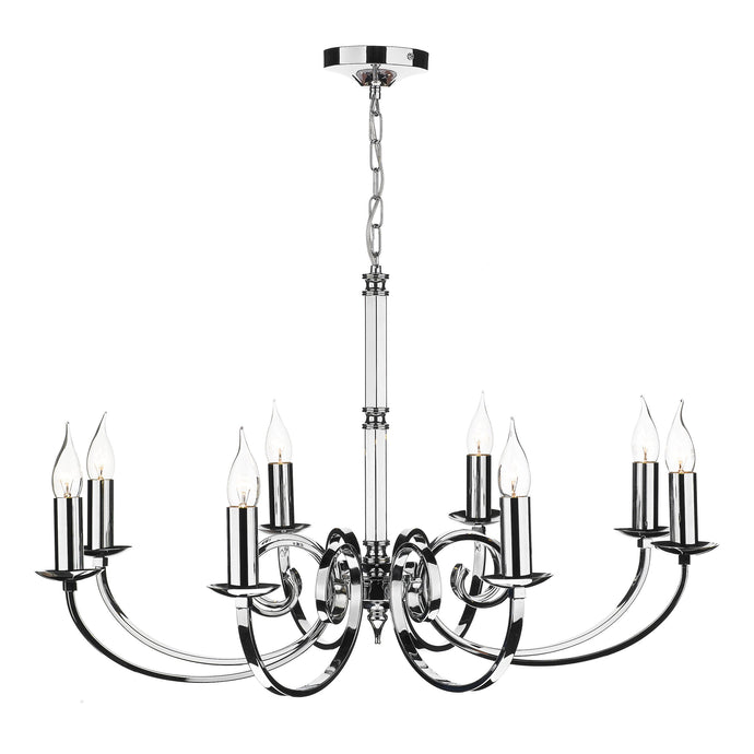 Dar Lighting MUR0850 Murray 8 Light Dual Mount Pendant Polished Chrome - 20283