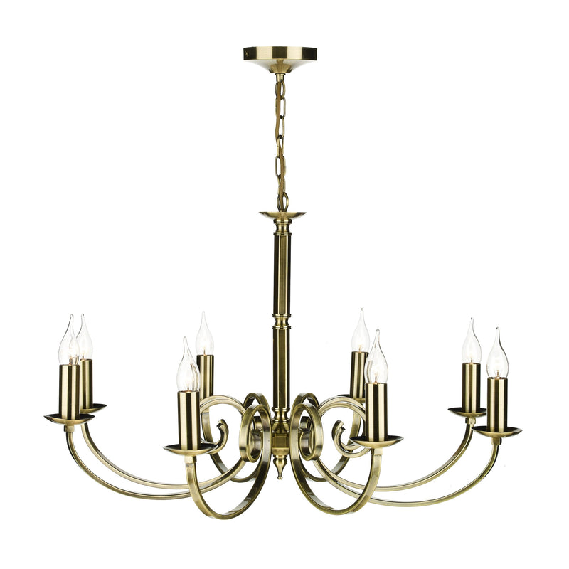 Load image into Gallery viewer, Dar Lighting MUR0875 Murray 8 Light Dual Mount Pendant Antique Brass - 35257
