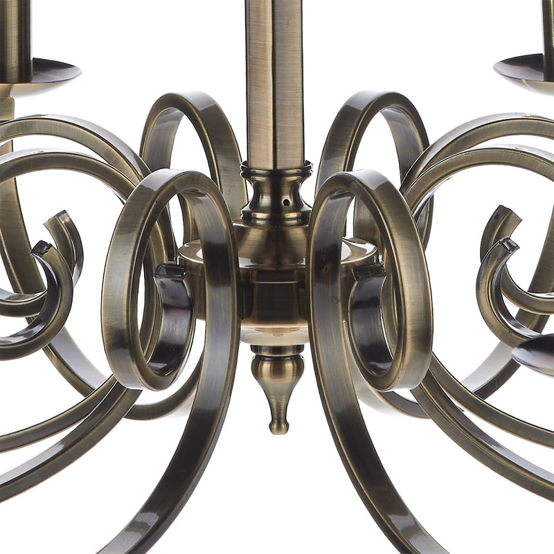 Load image into Gallery viewer, Dar Lighting MUR0875 Murray 8 Light Dual Mount Pendant Antique Brass - 35257
