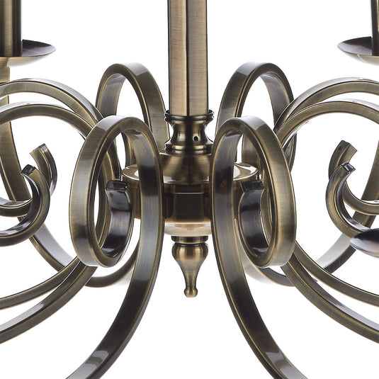 Dar Lighting MUR0875 Murray 8 Light Dual Mount Pendant Antique Brass - 35257