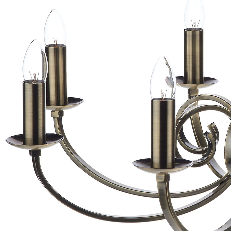 Load image into Gallery viewer, Dar Lighting MUR0875 Murray 8 Light Dual Mount Pendant Antique Brass - 35257
