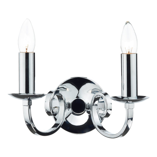 Dar Lighting MUR0950 Murray Double Wall Bracket Polished Chrome - 21740